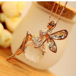 Gold Tone Fairy Necklace